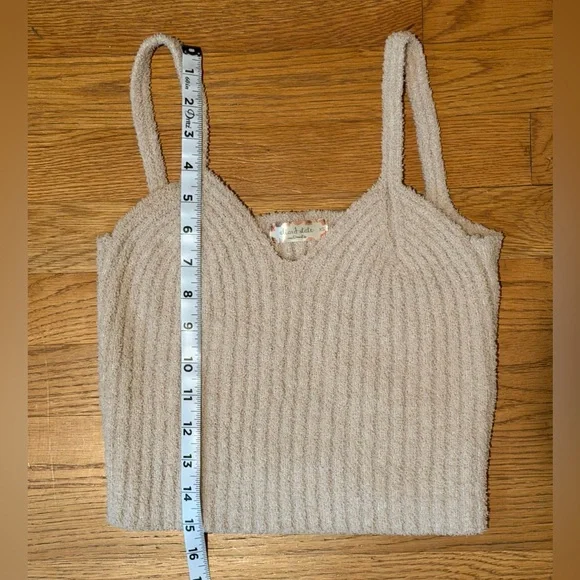 Altar'd State Beige Ribbed V-Neck Knit Tank - Picture 6 of 6